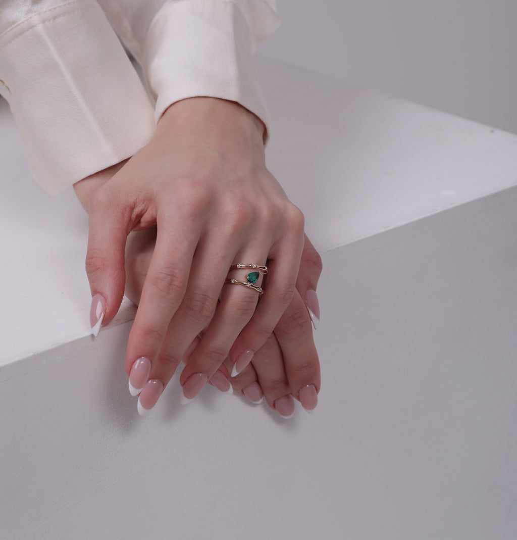 Bamboo Leaf Ring/ Earrings