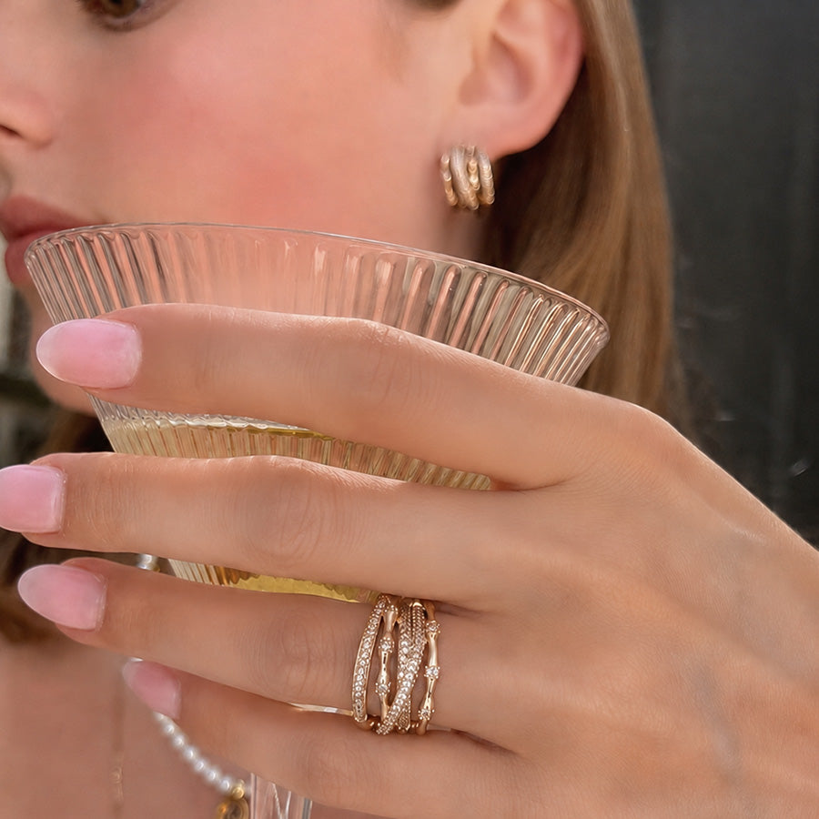 Interwoven Bamboo Ring/ Hoops