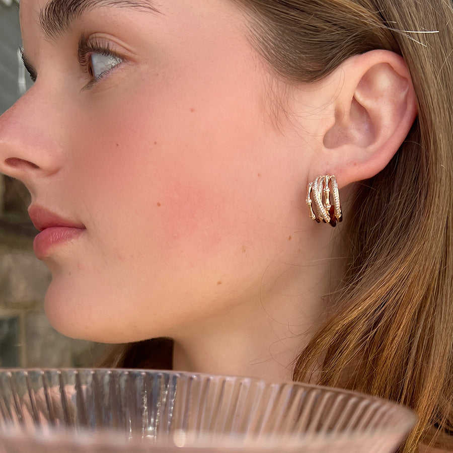 Interwoven Bamboo Ring/ Hoops
