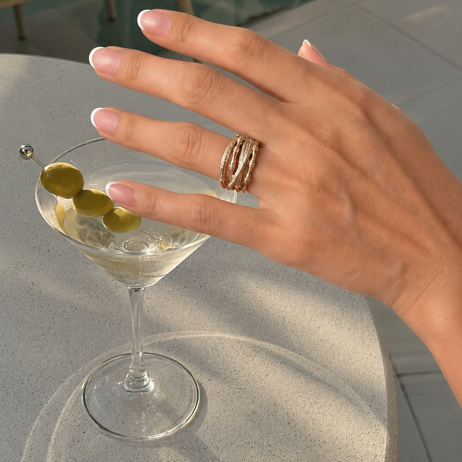 Interwoven Bamboo Ring/ Hoops