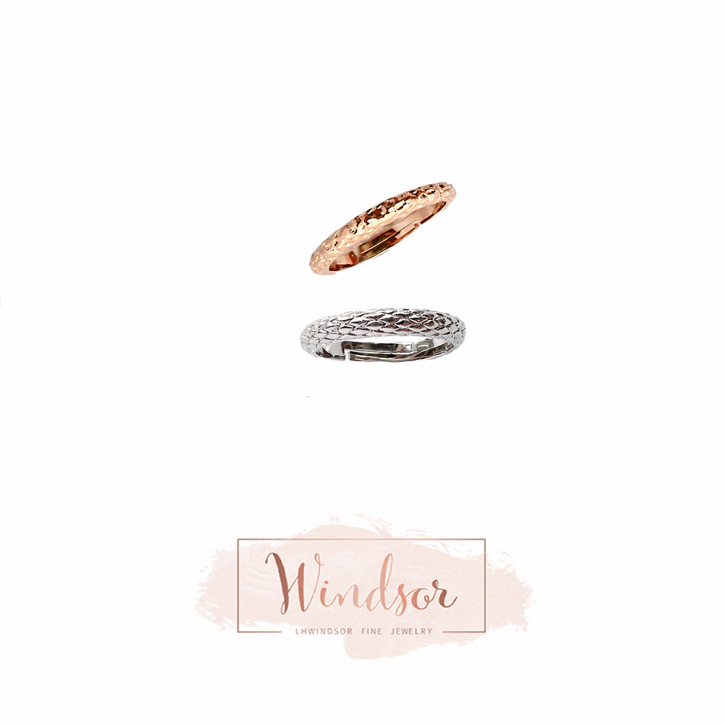 Molten Scale Two-Tone Ring Set