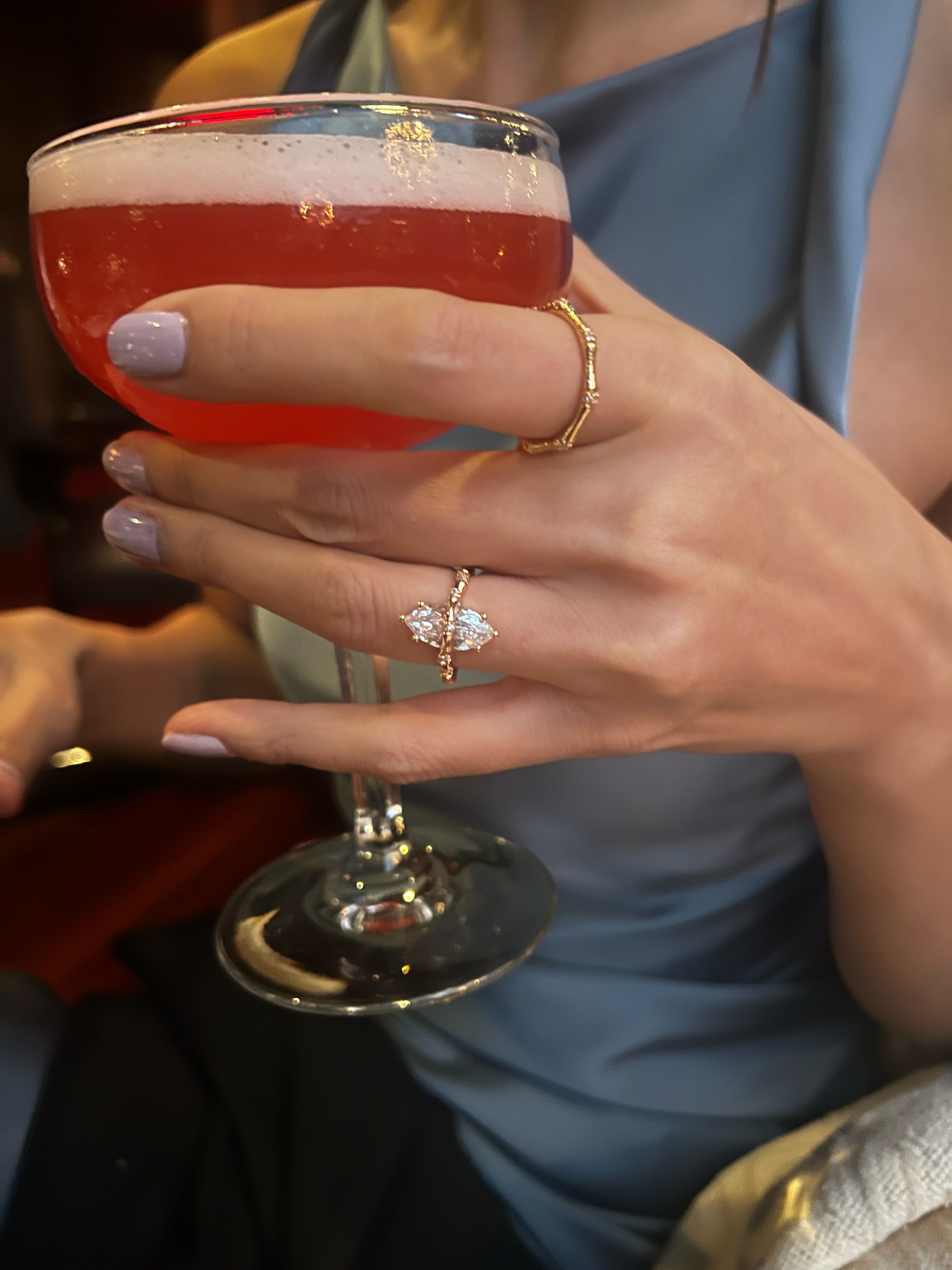 Marquise Bamboo Ring and Necklace