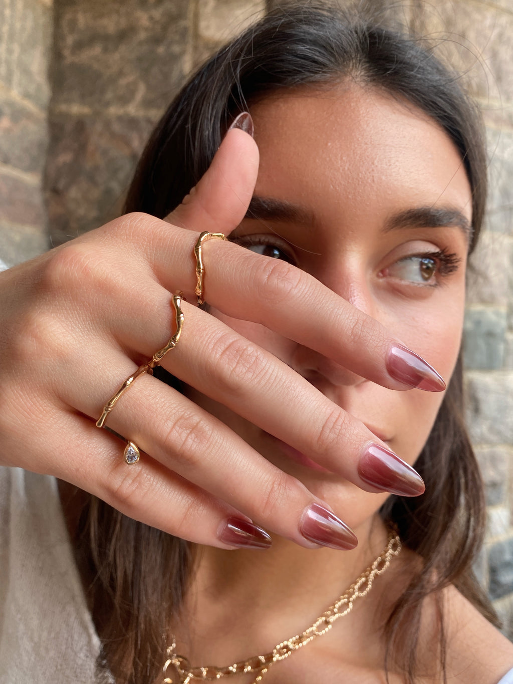 Bamboo Dew Wrap Ring