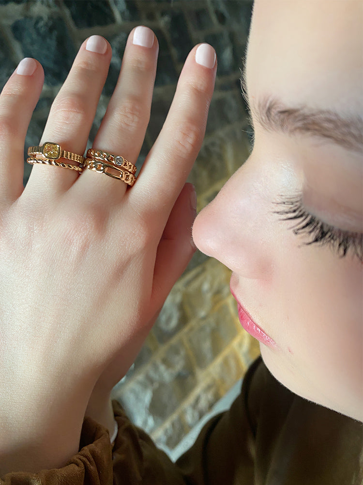 Lemon Square Necklace/ Ring
